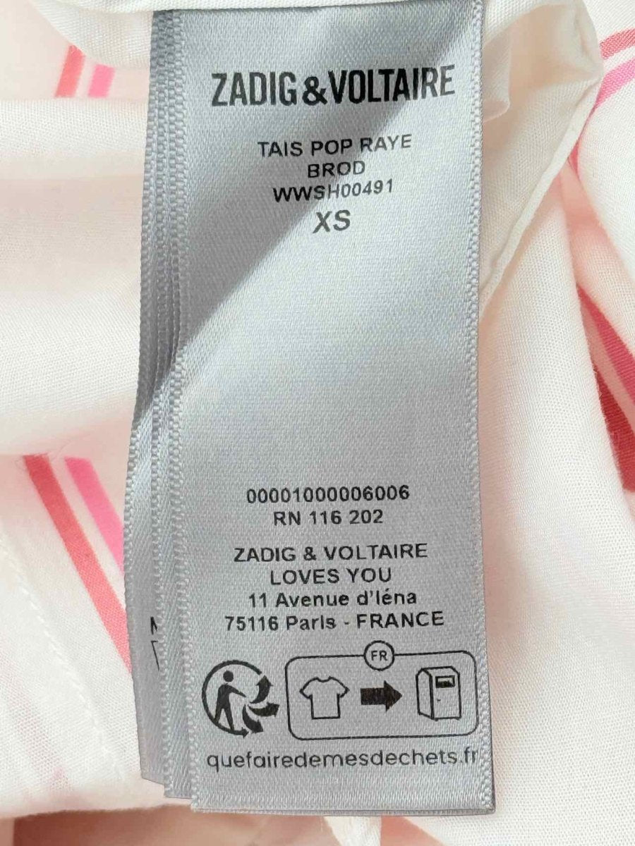 Pre - loved ZADIG & VOLTAIRE Pink Size XSmall Shirt at Reems Closet