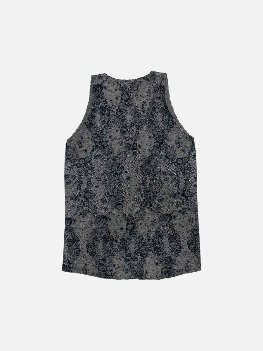 Pre - loved ZADIG & VOLTAIRE Sleeveless Grey Printed Size Large Top at Reems Closet