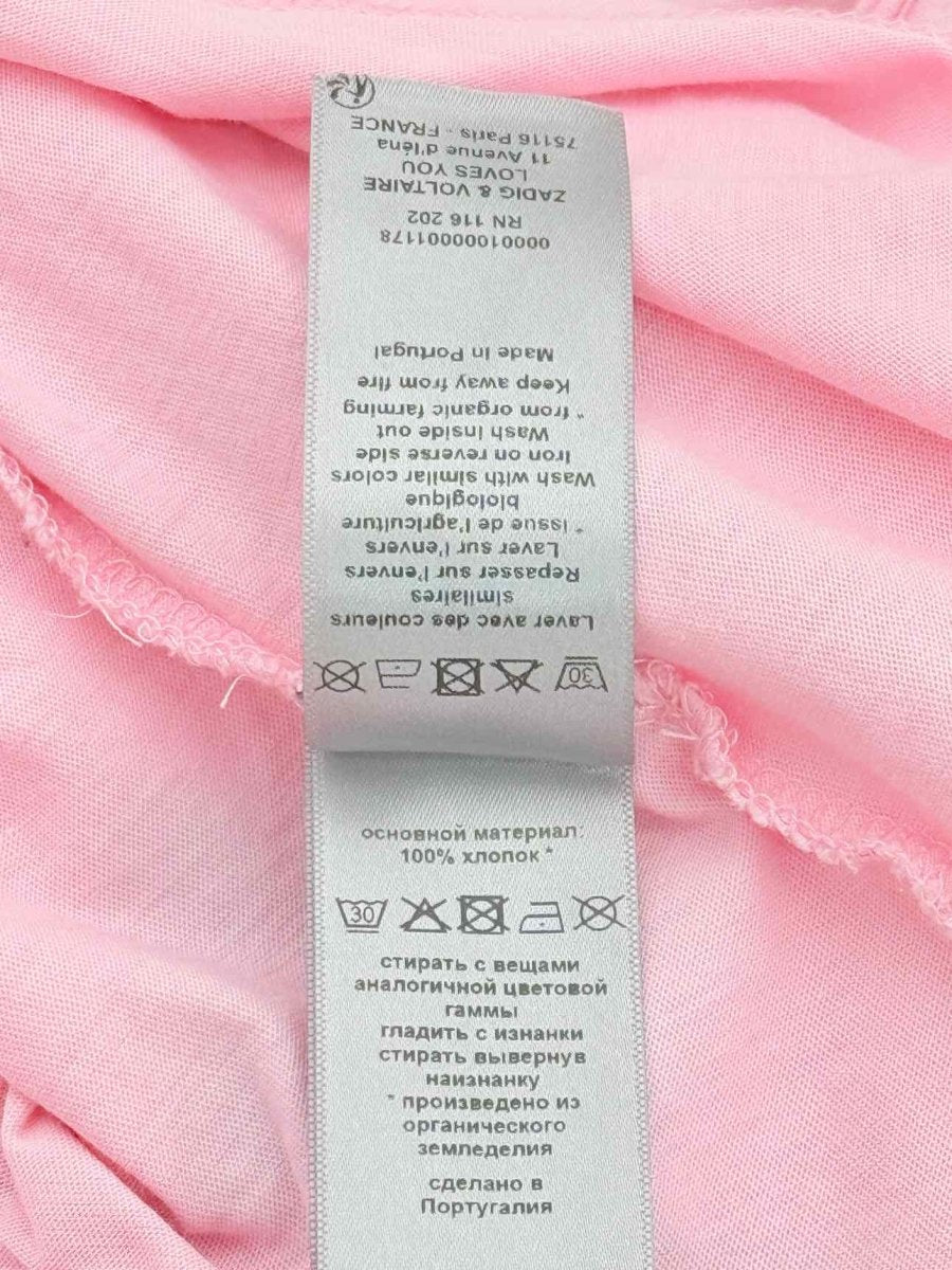 Pre - loved ZADIG & VOLTAIRE Tunisien MC Pink Size Large T-shirt at Reems Closet