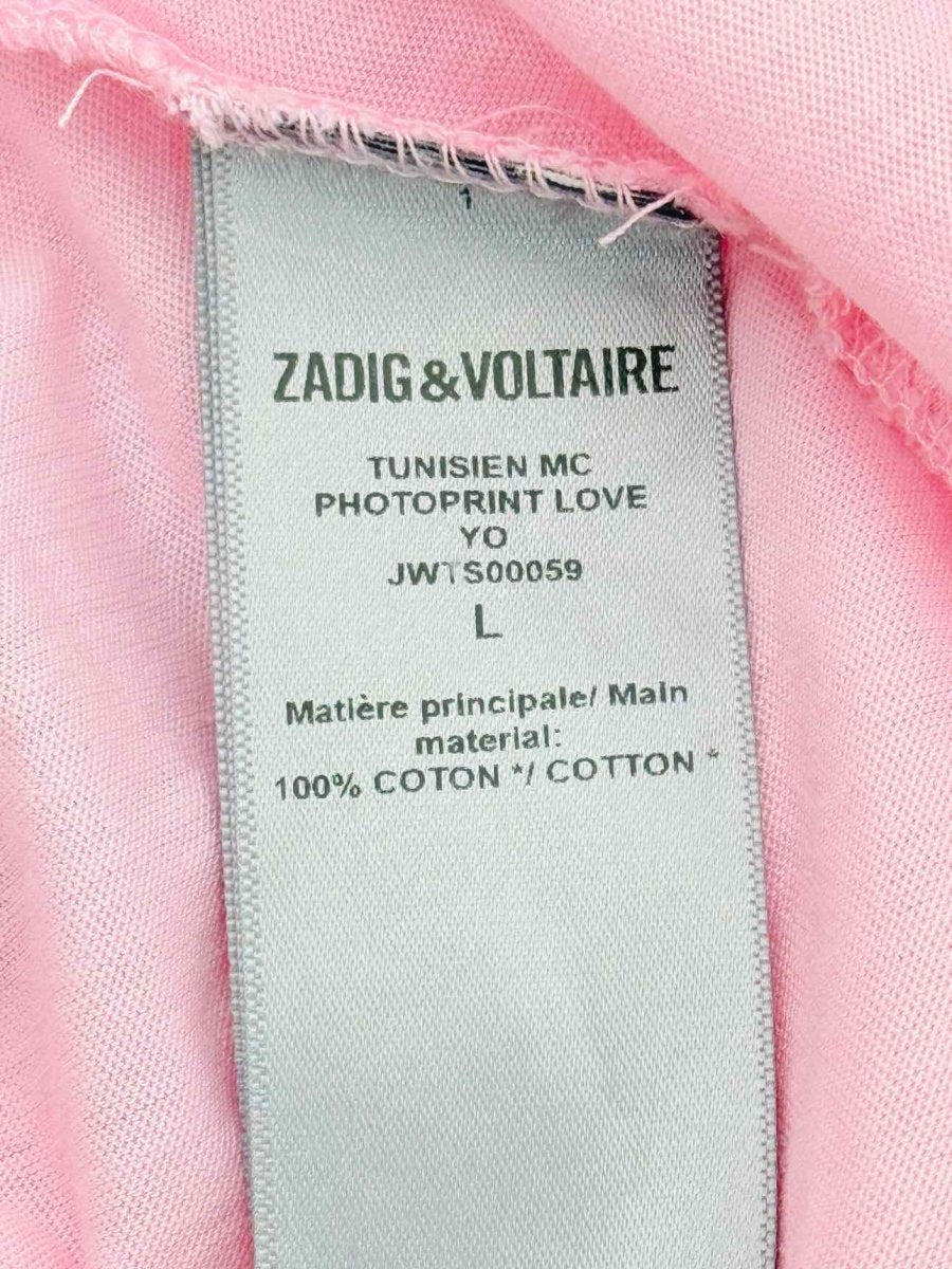 Pre - loved ZADIG & VOLTAIRE Tunisien MC Pink Size Large T-shirt at Reems Closet