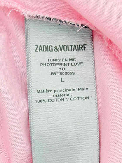 Pre - loved ZADIG & VOLTAIRE Tunisien MC Pink Size Large T-shirt at Reems Closet