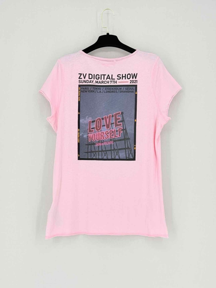 Pre - loved ZADIG & VOLTAIRE Tunisien MC Pink Size Large T-shirt at Reems Closet