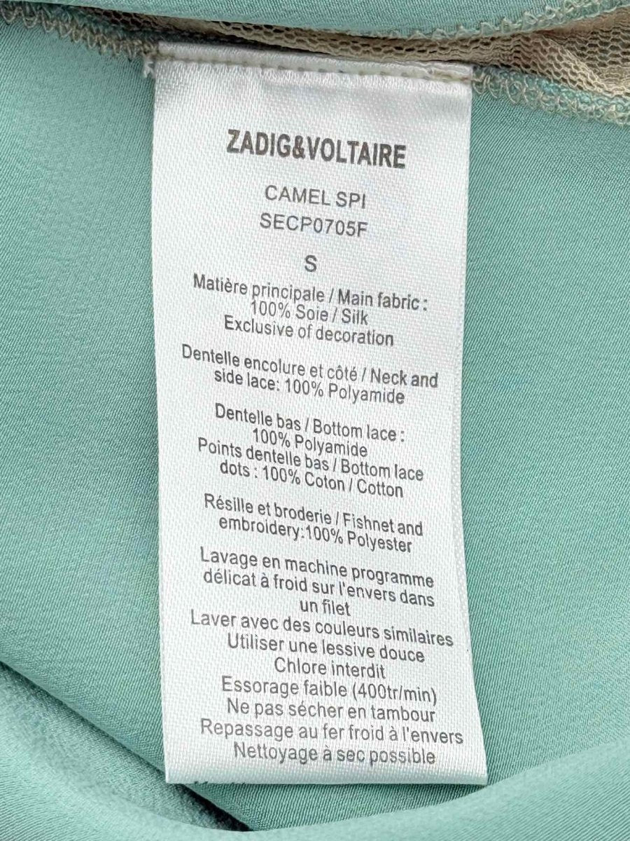 Pre - loved ZADIG & VOLTAIRE Turquoise Size Small Camisole at Reems Closet