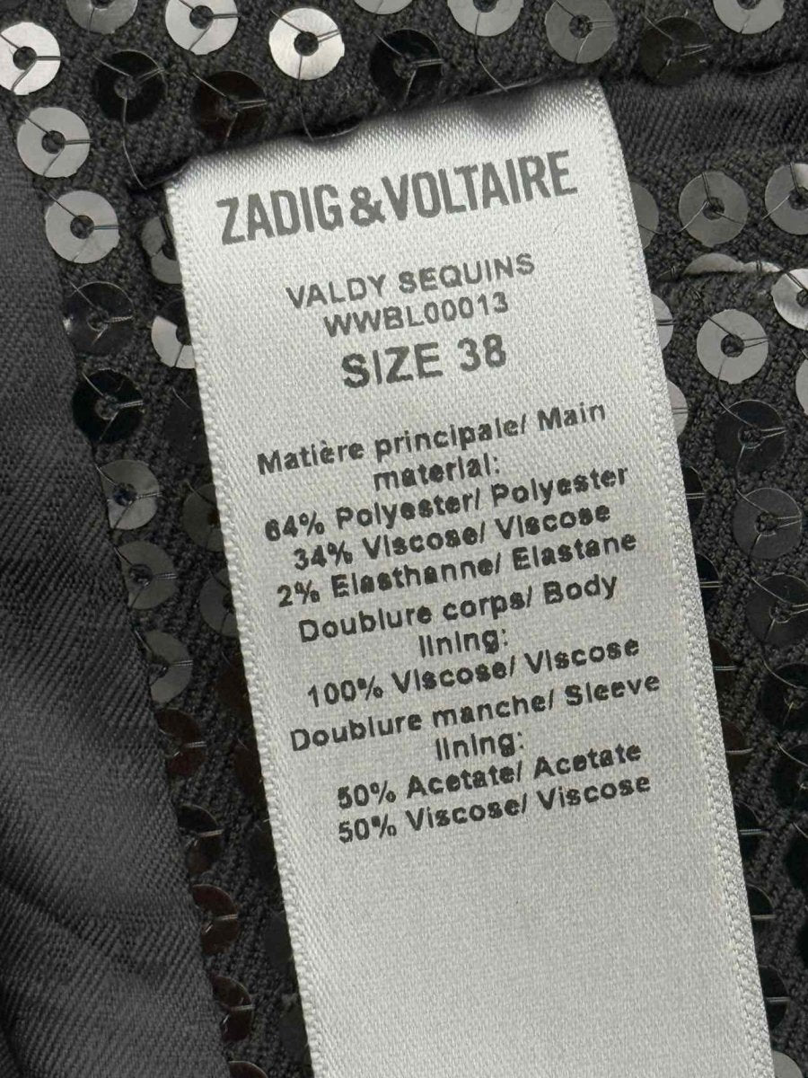 Pre-loved ZADIG & VOLTAIRE Valdy Sequins Black Size US 6 Jacket at Reems Closet