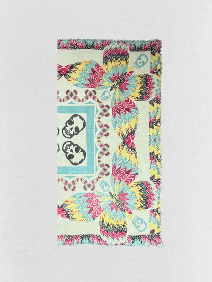 Pre - loved ZADIG & VOLTAIRE White Multicolor Scarf at Reems Closet