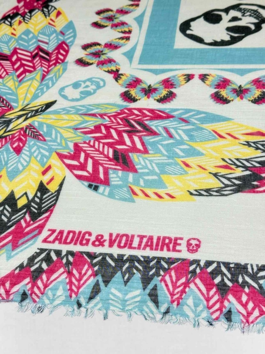 Pre - loved ZADIG & VOLTAIRE White Multicolor Scarf at Reems Closet