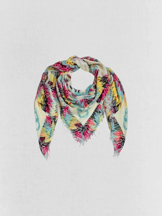 Pre - loved ZADIG & VOLTAIRE White Multicolor Scarf at Reems Closet