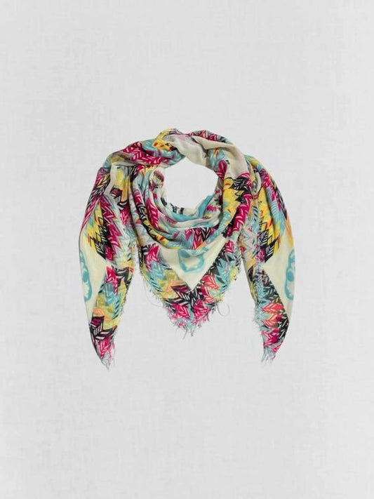 Pre - loved ZADIG & VOLTAIRE White Multicolor Scarf at Reems Closet