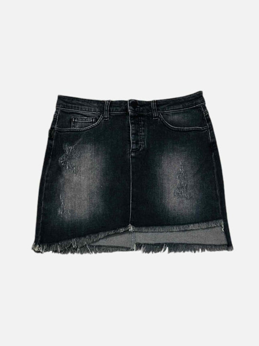 Pre - loved ZADIG&VOLTAIRE Denim Faded Black Mini Skirt at Reems Closet