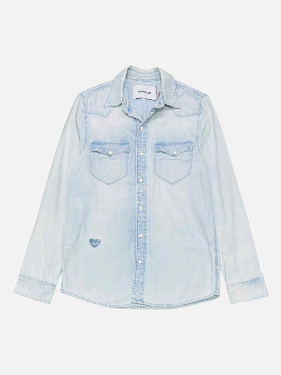 Pre - loved ZADIG&VOLTAIRE Denim Faded Blue Shirt at Reems Closet