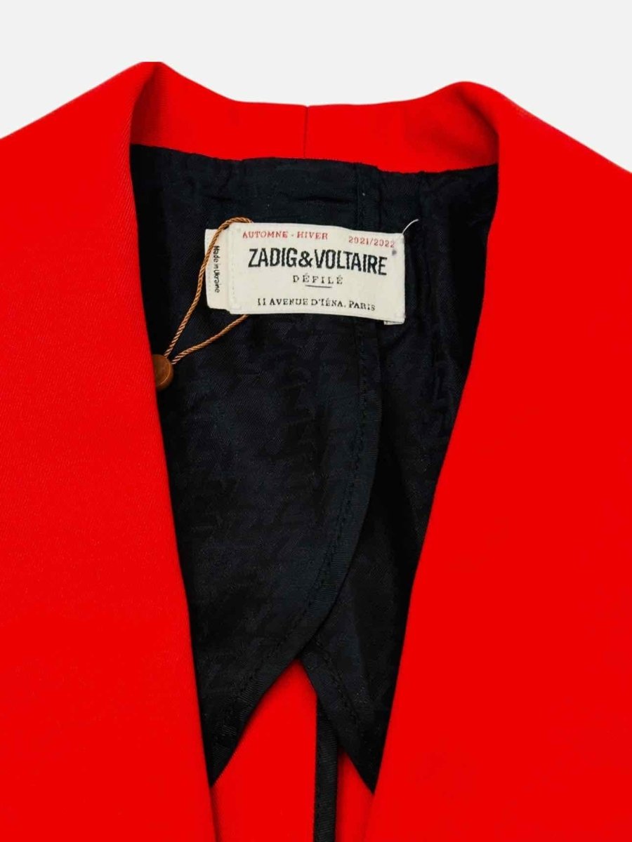 Pre - loved ZADIG&VOLTAIRE Tailored Red Jacket & Pants Outfit at Reems Closet