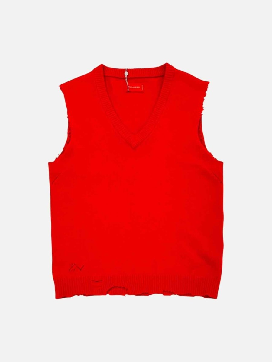 Pre - loved ZADIG&VOLTAIRE V Neck Red Vest at Reems Closet