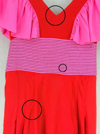 Pre - loved ZAYAN THE LABEL Red & Pink Size US 6 Midi Dress at Reems Closet