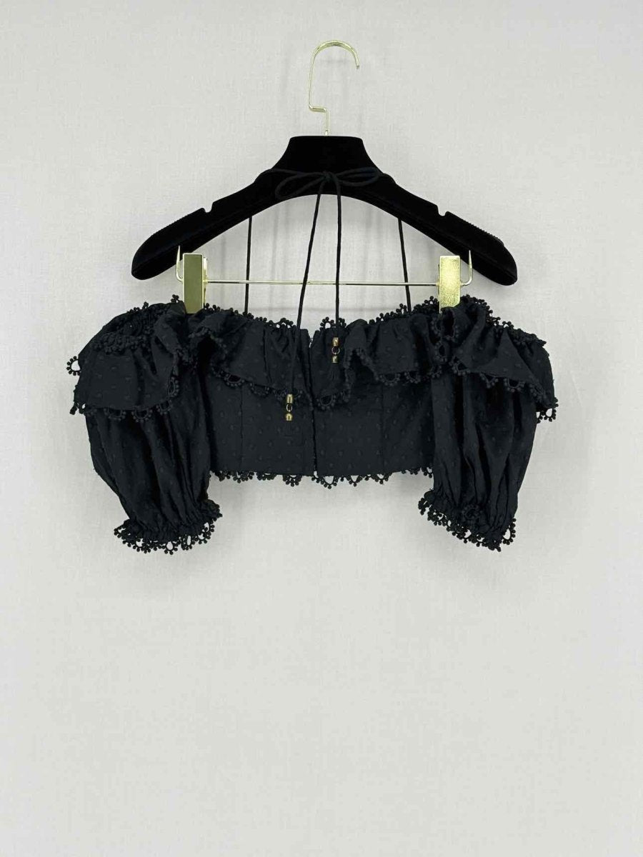 Pre - loved ZIMMERMANN Alia Black Ruffled Size US 0 Outfit Set at Reems Closet