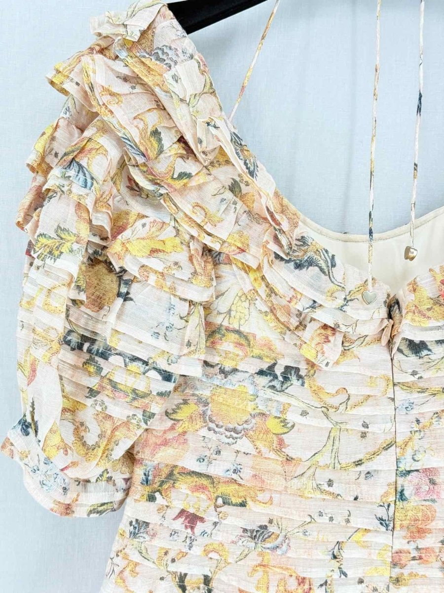 Pre - loved ZIMMERMANN Beige Multicolor Size One Size Short Dress at Reems Closet