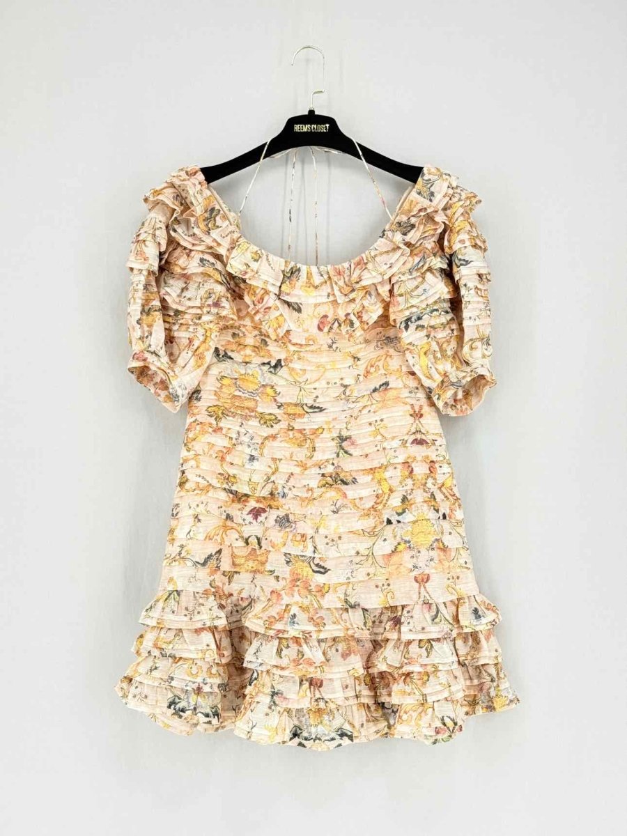 Pre - loved ZIMMERMANN Beige Multicolor Size One Size Short Dress at Reems Closet