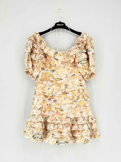 Pre - loved ZIMMERMANN Beige Multicolor Size One Size Short Dress at Reems Closet