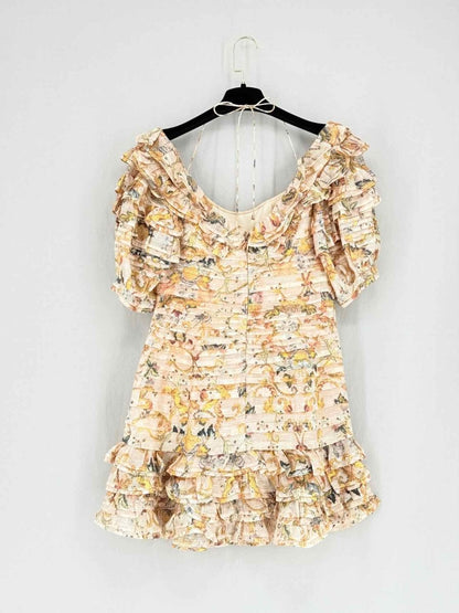 Pre - loved ZIMMERMANN Beige Multicolor Size One Size Short Dress at Reems Closet