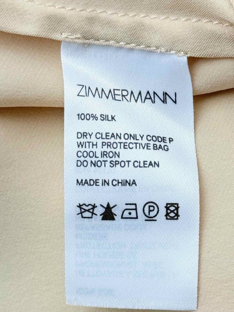 Pre - loved ZIMMERMANN Beige Size US 4 Knee Length Dress at Reems Closet