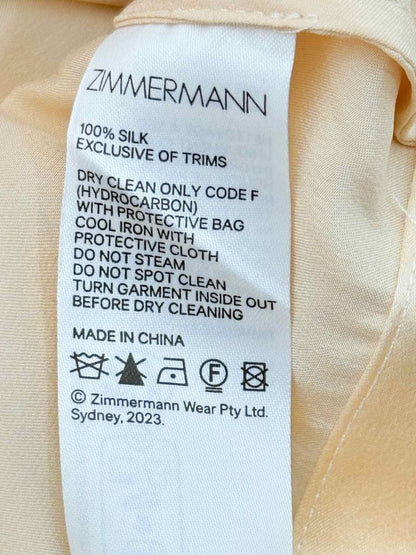Pre - loved ZIMMERMANN Beige Size US 6 Blouse at Reems Closet