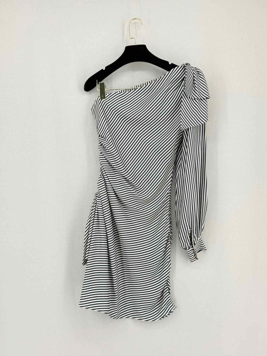 Pre - loved ZIMMERMANN Black & White Striped Size US 6 Short Dress at Reems Closet