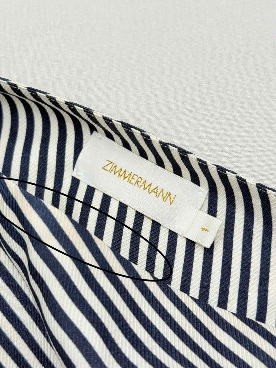 Pre - loved ZIMMERMANN Black & White Striped Size US 6 Short Dress at Reems Closet