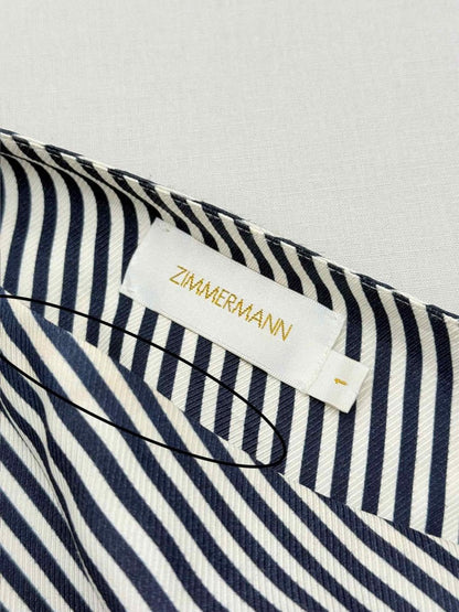 Pre - loved ZIMMERMANN Black & White Striped Size US 6 Short Dress at Reems Closet