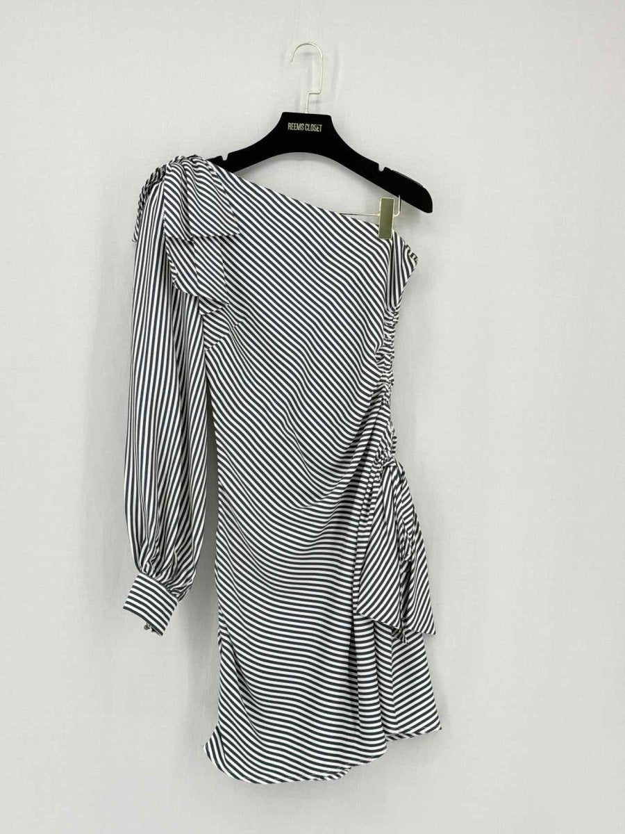 Pre - loved ZIMMERMANN Black & White Striped Size US 6 Short Dress at Reems Closet