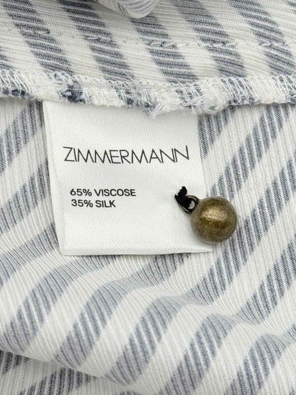 Pre - loved ZIMMERMANN Black & White Striped Size US 6 Short Dress at Reems Closet