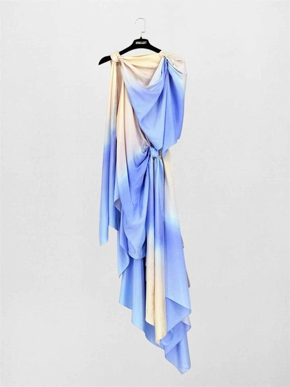 Pre-loved ZIMMERMANN Blue & Peach Size Large Short Dress at Reems Closet
