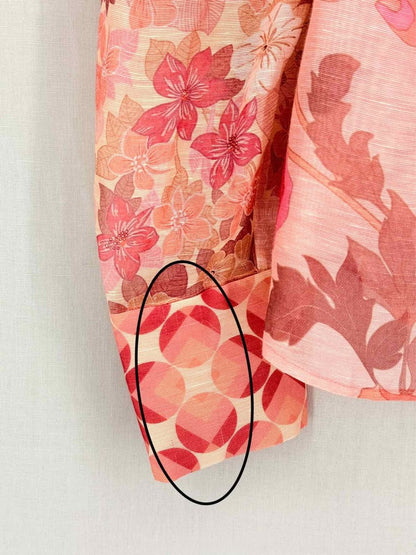 Pre-loved ZIMMERMANN Concert Pink Floral Size Medium Blouse at Reems Closet