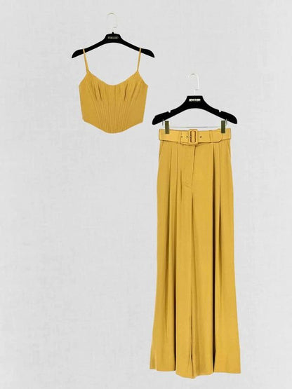 Pre - loved ZIMMERMANN Corset Mustard Size US 2 Outfit Set at Reems Closet