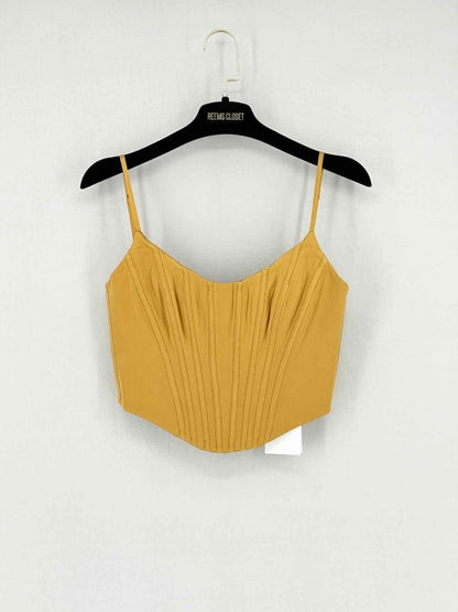 Pre - loved ZIMMERMANN Corset Mustard Size US 2 Outfit Set at Reems Closet