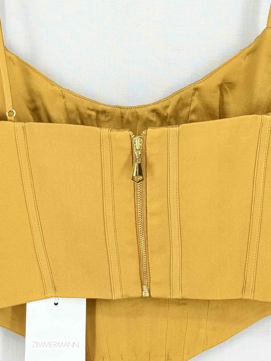 Pre - loved ZIMMERMANN Corset Mustard Size US 2 Outfit Set at Reems Closet