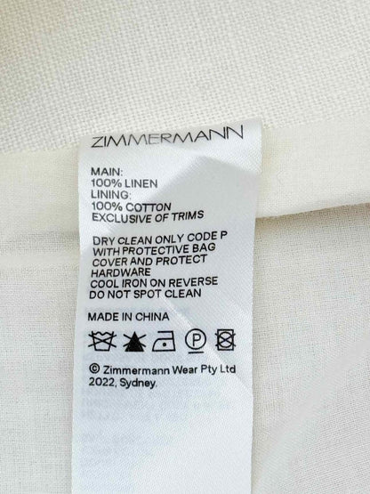Pre - loved ZIMMERMANN Cream Size US 10 Pants at Reems Closet