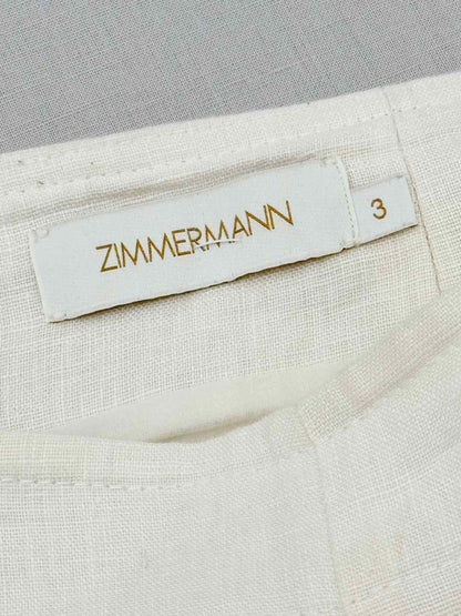 Pre - loved ZIMMERMANN Cream Size US 10 Pants at Reems Closet