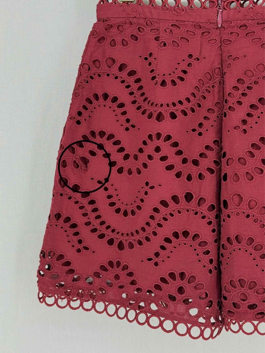 Pre - loved ZIMMERMANN Jaya Wave Burgundy Size US 0 Shorts at Reems Closet
