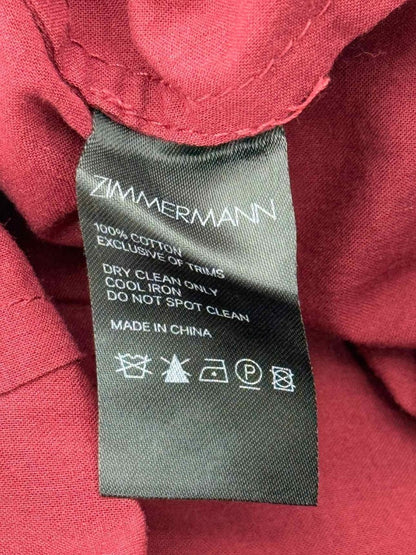 Pre - loved ZIMMERMANN Jaya Wave Burgundy Size US 0 Shorts at Reems Closet