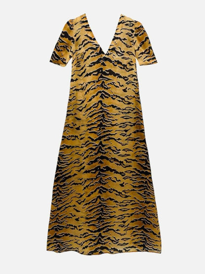 Pre - loved ZIMMERMANN Maxi Yellow & Black Animal Print Long Dress at Reems Closet