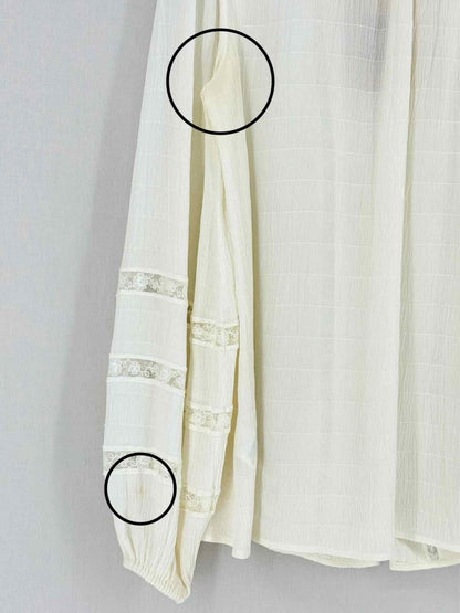 Pre - loved ZIMMERMANN Off - white Frilled Size US 4 Blouse at Reems Closet