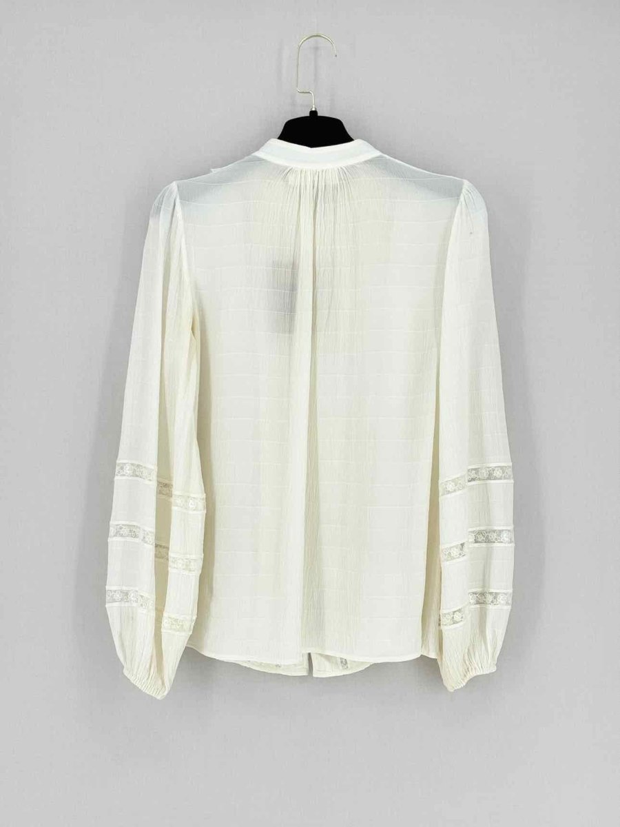 Pre - loved ZIMMERMANN Off - white Frilled Size US 4 Blouse at Reems Closet