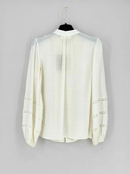 Pre - loved ZIMMERMANN Off - white Frilled Size US 4 Blouse at Reems Closet