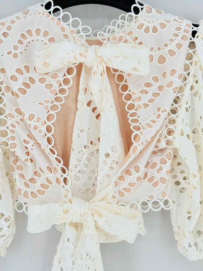 Pre - loved ZIMMERMANN Off - white Wave Size XSmall Outfit Set at Reems Closet