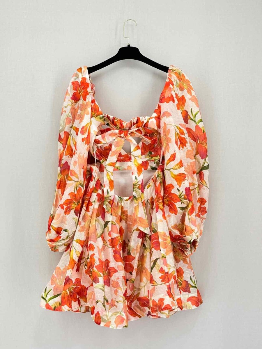 Pre-loved ZIMMERMANN Orange Multicolor Size XLarge Short Dress at Reems Closet