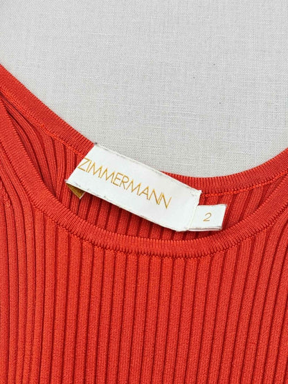 Pre-loved ZIMMERMANN Orange Ribbed Size Medium Tank Top at Reems Closet