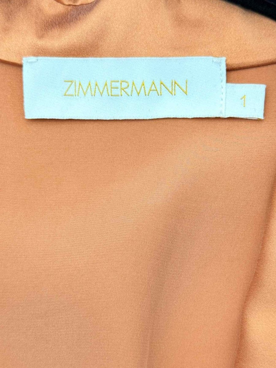 Pre - loved ZIMMERMANN Orange Ruffled Trim Size US 6 Short Dress at Reems Closet