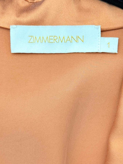 Pre - loved ZIMMERMANN Orange Ruffled Trim Size US 6 Short Dress at Reems Closet