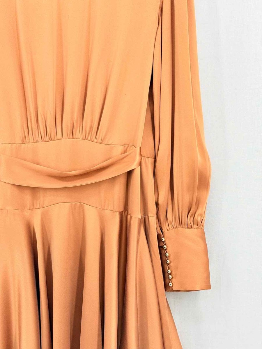 Pre - loved ZIMMERMANN Orange Ruffled Trim Size US 6 Short Dress at Reems Closet