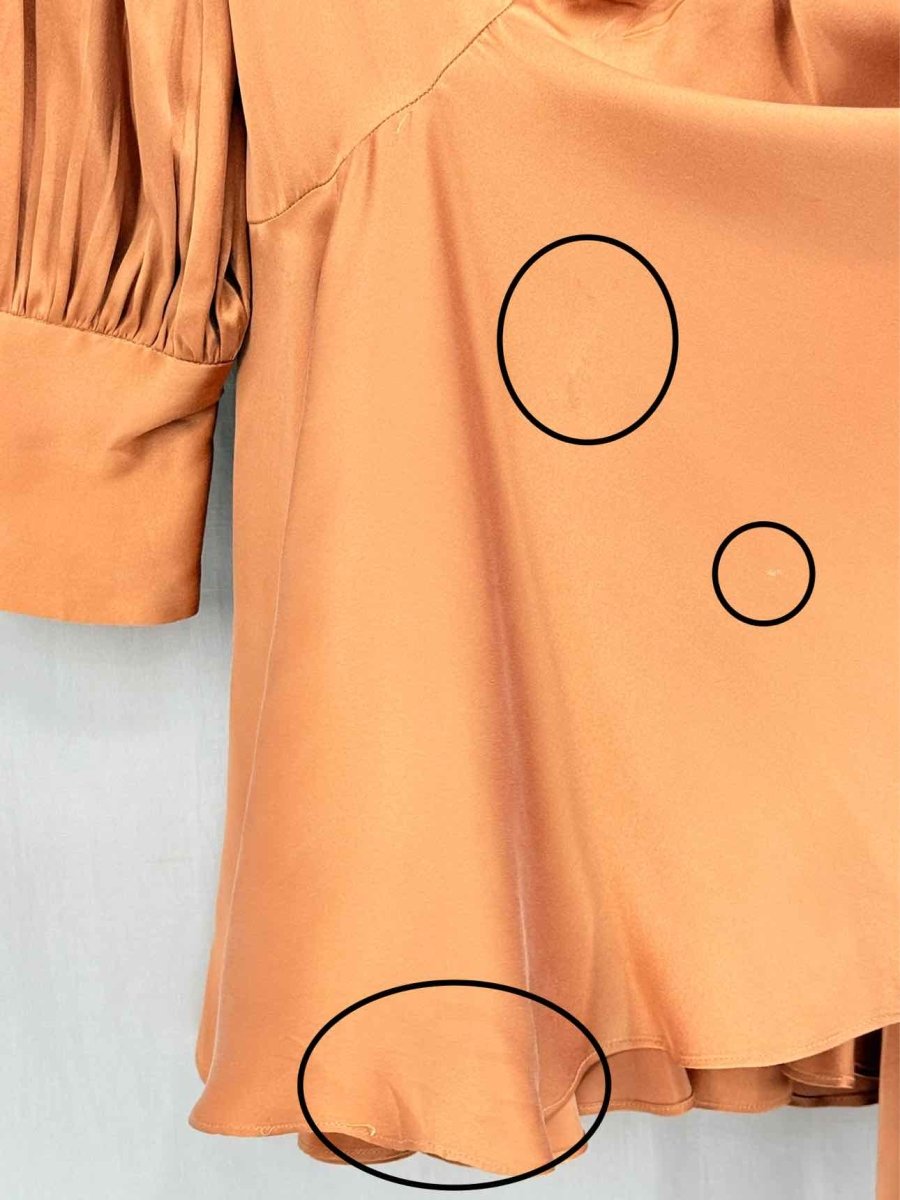 Pre - loved ZIMMERMANN Orange Ruffled Trim Size US 6 Short Dress at Reems Closet