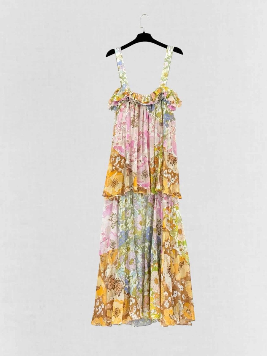 Pre - loved ZIMMERMANN Pink Multicolor Floral Size US 10 Long Dress at Reems Closet